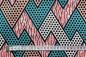Preview: Afrikanischer Waxprint BLUE PINK ZIGZAG